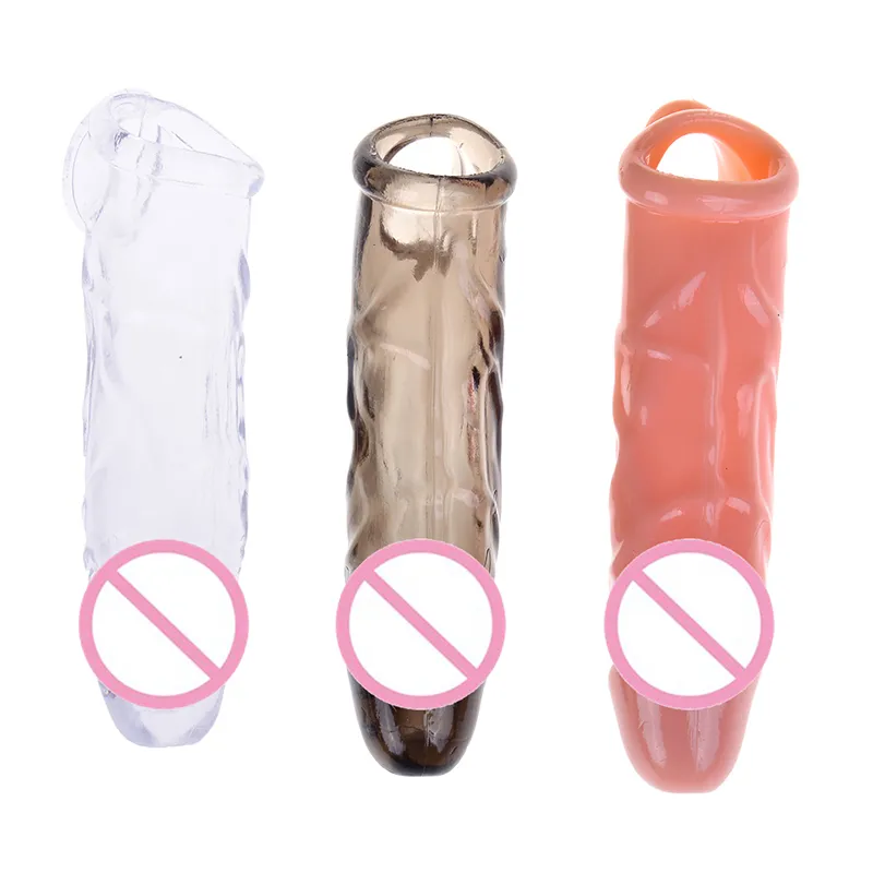 Soft Penis Sleeve Penis Extender Condom Sex Toys,men Reusable Cock Ring Sleeves,big Dildo Silicone delay Ejaculation Products