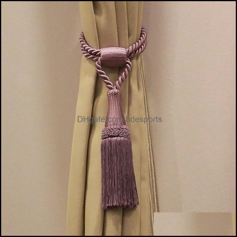 Other Home Decor 1Pc Tassel Curtain Tieback Hanging Belt Balls Brush Fringe Curtains Accessories Holderback Tie Backs Adjust Buckles