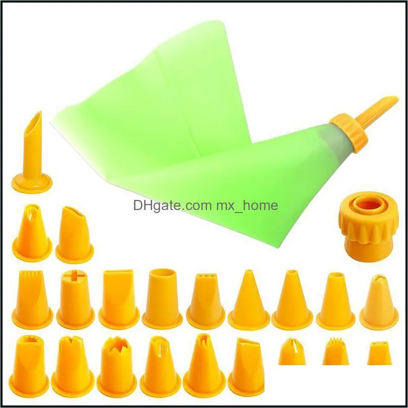 23pcs cake icing piping nozzles flower cream pastry tips bag cupcake decorating tools bakeware for kitchen baking &