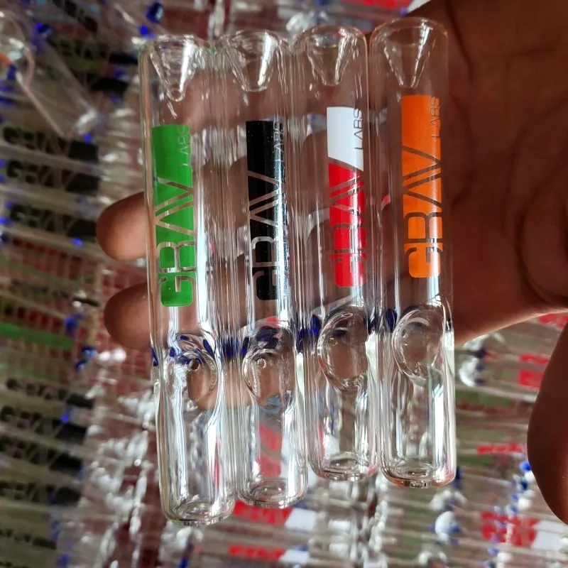 mano di vetro Paglia Dab Pipe Rig Stick Bruciatore a nafta Accessori per fumatori Colori misti Tubi punteggiati per narghilè Bocchino per bong d'acqua