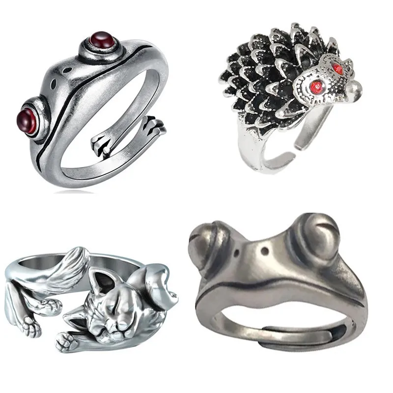 Frauen und Herren Katzenring Frosch Ring Igel Süßtierdesign Schmuck Großhandel Großhandel