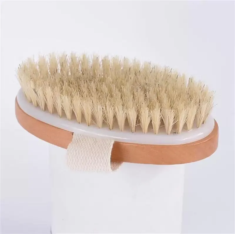 Bath Brush Dry Skin Body Soft Natural Bristle SPA The Brush Wooden Bath Shower Bristle Brush SPA Body Brushs Without Handle CG001