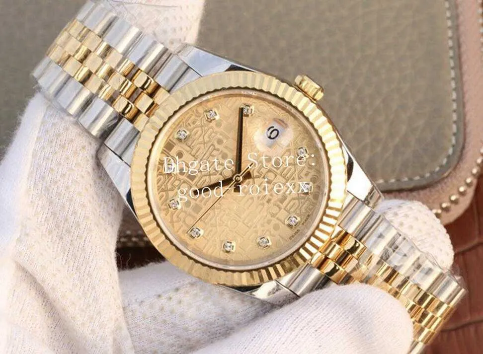 Relógios para homens automáticos cal.3235 ETA Jubileu Diamante Relógio de Diamante Men 41mm Cristal 904L Aço Amarelo Gold 126333 Bedia de flauta Data 116233