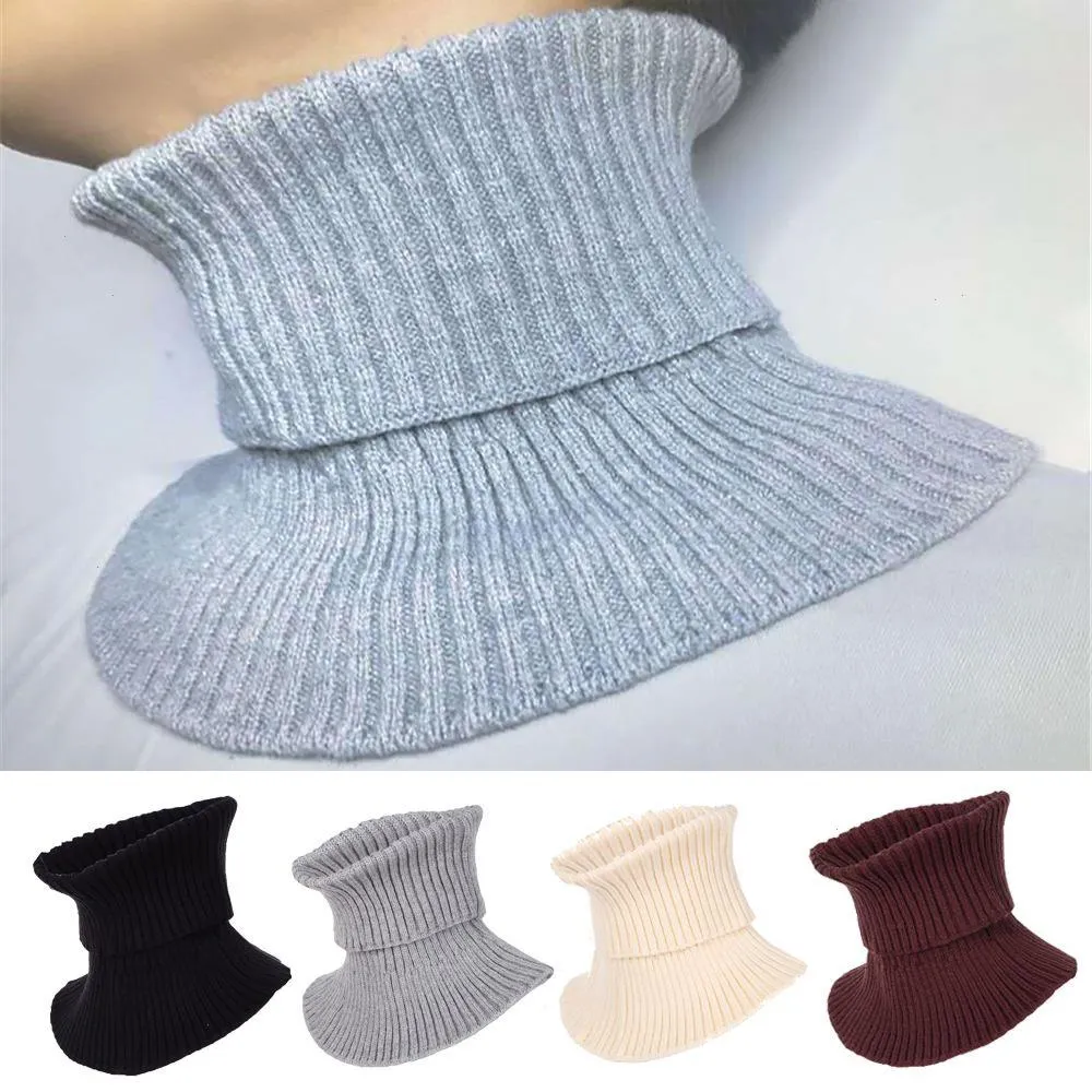 Men Women Fake Collar Ties Scarf Knitted Elastic False Warm Winter Cycling Windproof Turtleneck Detachable Wrap