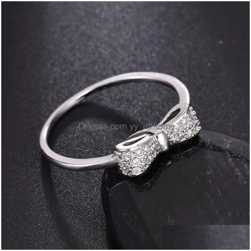 fashion jewelry black spider ring zircon diamond rings1028 fashion jewelry rose gold bowknot ring zircon rings