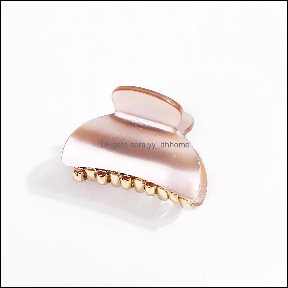 Plastic Hair Clips Acrylic Claws Women Girls Fashion Gold Clamps Barrettes