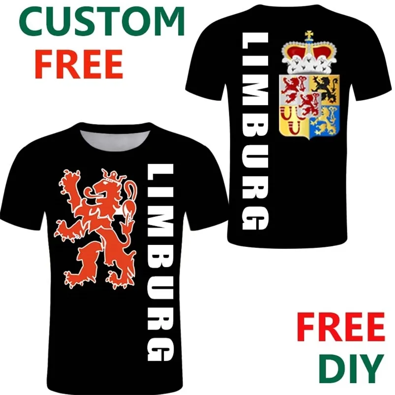 Holanda Flagmão Braços Tilhas de Camisetas DIY Estados Custom Nome da cidade Número de camisa Men camiseta harajuku solto o pescoço 220616gx