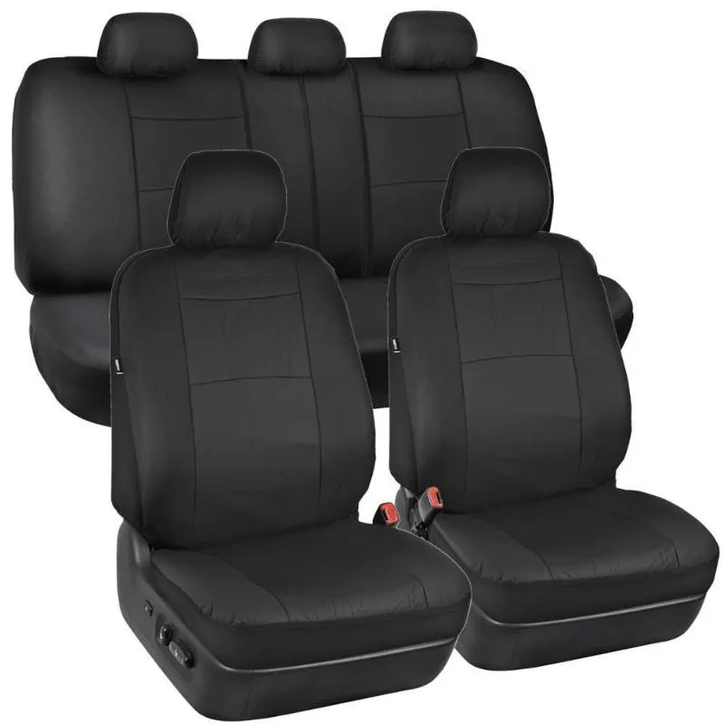 Ensemble De Housses De Siège De Voiture En Cuir Artificiel Noir Coussin De  Berline Fundas Coche Asiento Dos Universel 40/60 50/50 60/40Car Du 28,66 €