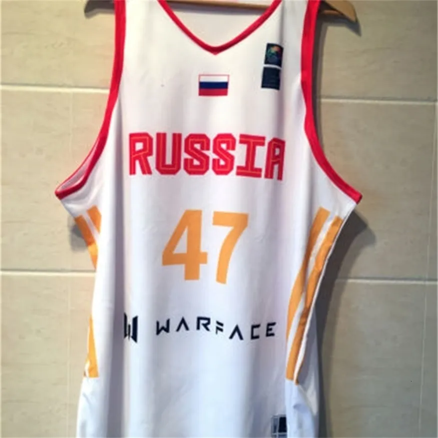 Nikivip Gerileme Andrei Kirilenko #47 Rusya Basketbol Formaları Hip Hop AK 47 Formalar Özel Özel İsim Numarası 4xl 5xl 6xl Jersey