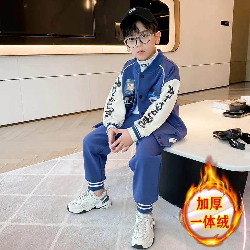 Clothing Sets Teens Fashion Spring Autumn Train Outfit Children Sweat Jacket+trousers Suit Boys Comfortable Baseball Uniform 2pcs/set 8 10 1