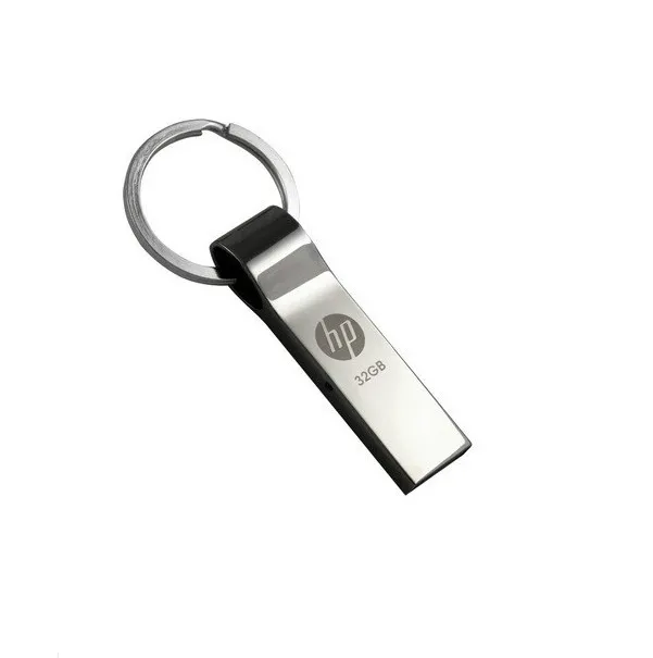 DHL-leverans 8GB / 16GB / 32GB / 64GB / 128GB / 256GB HP V285W Metal Keychain USB Flash Drive / Faktisk kapacitet Pendrive / High Quality USB 2.0 Memory Stick