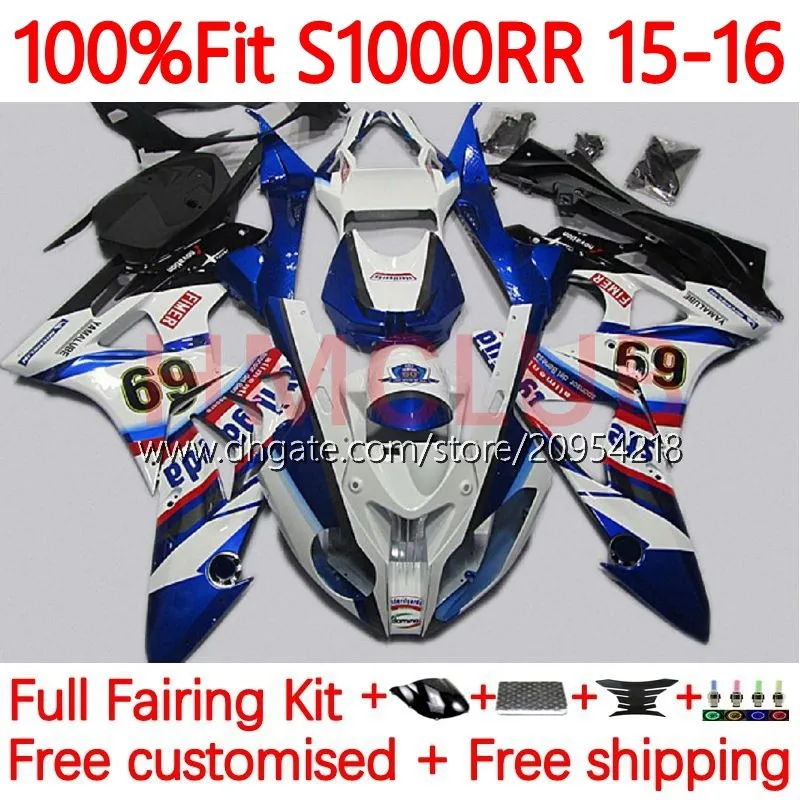 حقن القالب في مجال حقن BMW S-1000RR S 1000RR 1000 RR S1000-RR 2015-2018 هيكل العمل 150NO.43 S1000RR 15 16 17 18 S1000 RR 2015 2015 2017 2018 OEM Bodys Kit Blue Black