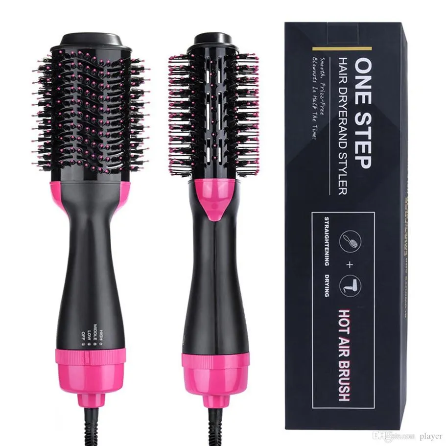 One Step Hair Dryer and Styler Hair Dryer Brush 3 in 1 Air Brush - Negative Ion Hair Dryer Straightener & Curler 10pcs DHL2625