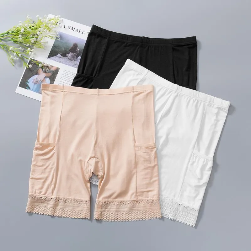 Patties de la culotte de la culotte pantalon pantalon pantalon Boxer court sous jupe avec poches de la cuisse de la cuisse