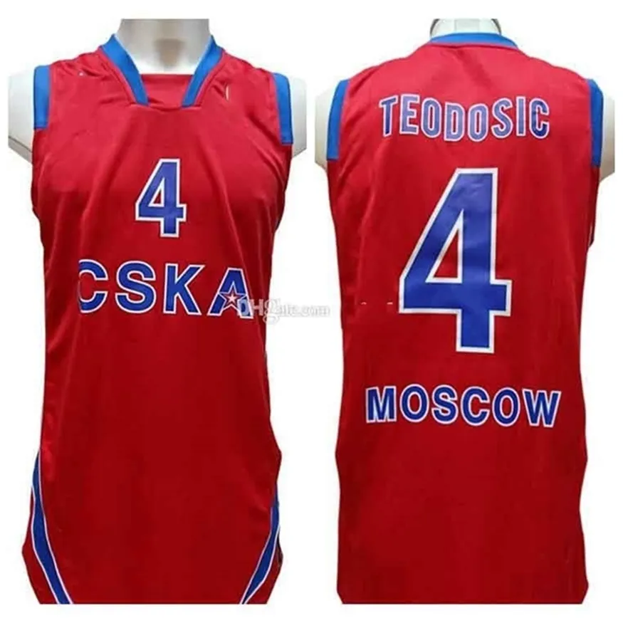 Nikivip Milos Retro Teodosic #4 CSKA Moscow Basketball Jersey Męskie zszyte niestandardowe