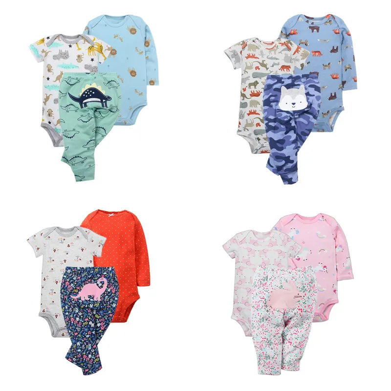 Baby Boy Girl Clothes Sets Long Sleeve o-neck Bodysuit Pants Newborn Fashion 2021 Costume Spring Outfit Unisex New Born 6-24M