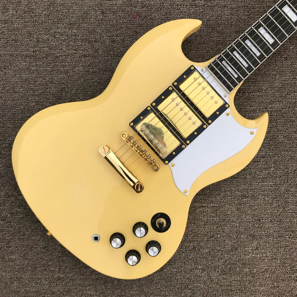 SG Electric Guitar Rosewood Fingerboard Gold Hardware Cream