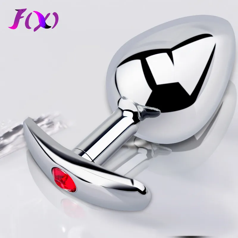 Anal Plug Heart Stainless Steel Crystal Butt Stimulator Prostate_voghion.com