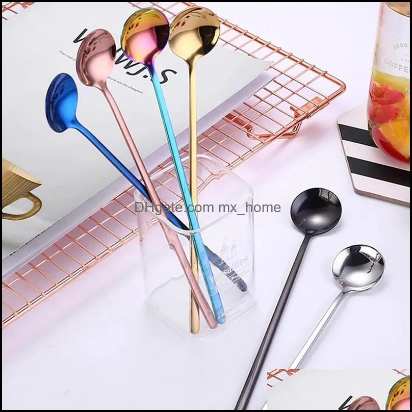 long handle scoop stainless steel coffee scoops ice cup spoon home kitchen coffeeware wll418