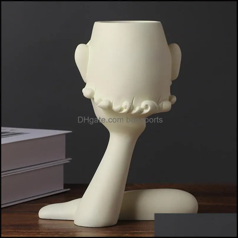 Vases 1-2pcs Human Face Vase Man Woman Lift Cheek Flowerpots Nordic Style Home Office Decorative Decoration