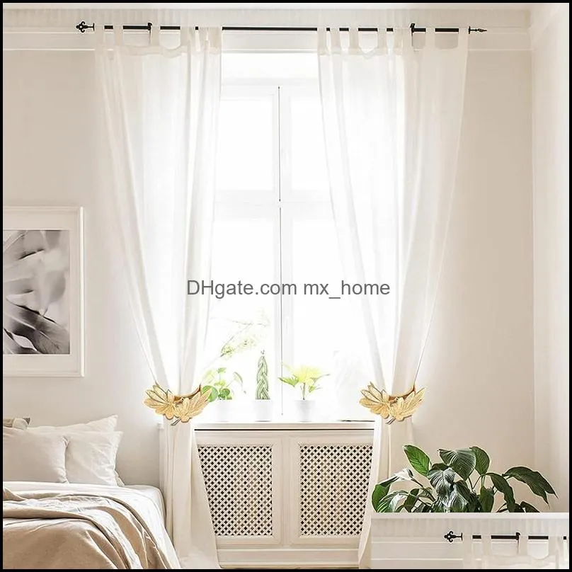 Other Home Decor 6 Pieces Of Curtain Bezel, Decorative Tie Alloy Gold Metal Hook Back Window