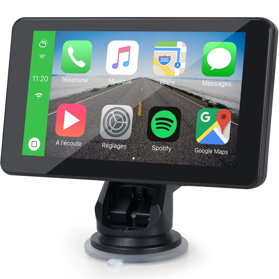 7 inç dokunmatik ekran Taşınabilir kablosuz Carplay Arabası DVR Android Otomatik Multimedya Bluetooth Navigasyon HD1080 Stereo Linux