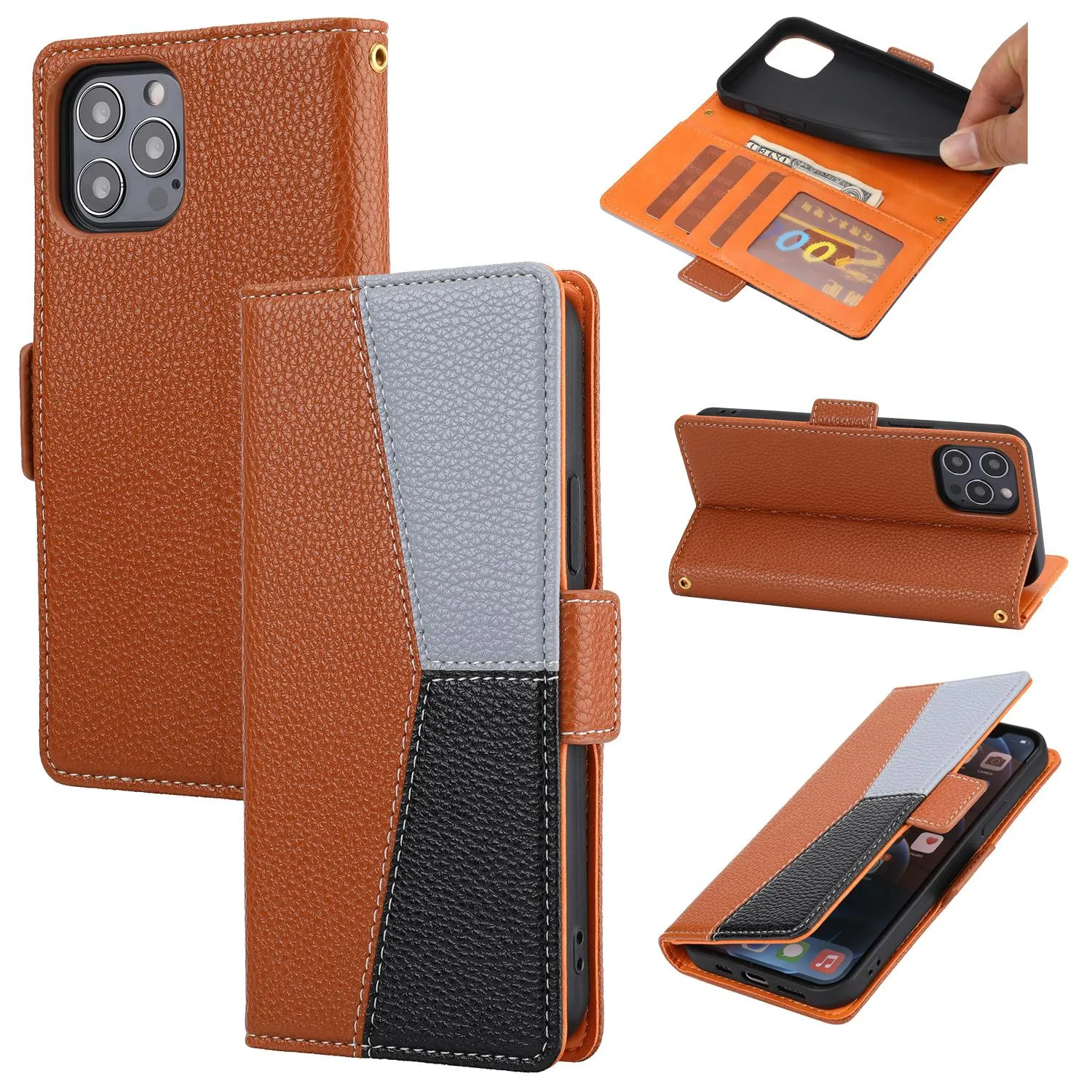 PU Wallet Phone Cases for iPhone 13 12 11 Pro XS Max XR 7 8 Plus Case Leather مع فتحة إطار الصورة Samsung Galaxy Note S21 S20 S10 20 S9 S21Plus S22 Ultra Covers