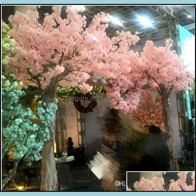 Simulated Cherry Blossom Artificial Plants Decorative Flowers Home Decoration Silk Cherrys Blossoms Bouquet Wedding Festival