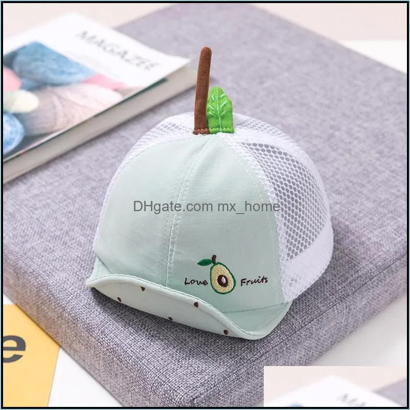 15522 baby kids baseball hat children cartoon fruit mesh peaked cap boys girls ball cap hats baseball sunhat