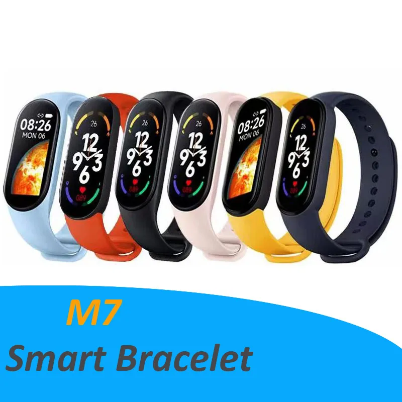 Nya M7 Smart Armbandsklockor IP67 Herrklocka Fitness Tracker Puls Blodtrycksmätare Smart Armband För Mobiltelefon