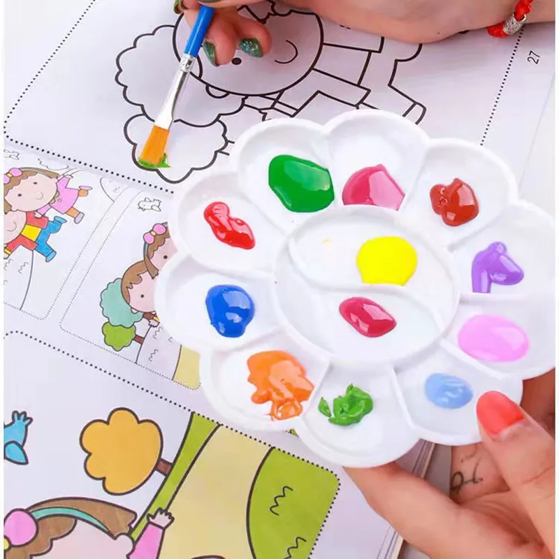 Set Di 16 Pennelli Per Bambini Con Setole Morbide - Manici Colorati In Plastica, Ideali Per Acrilici, Pittura E Arti Creative - 2