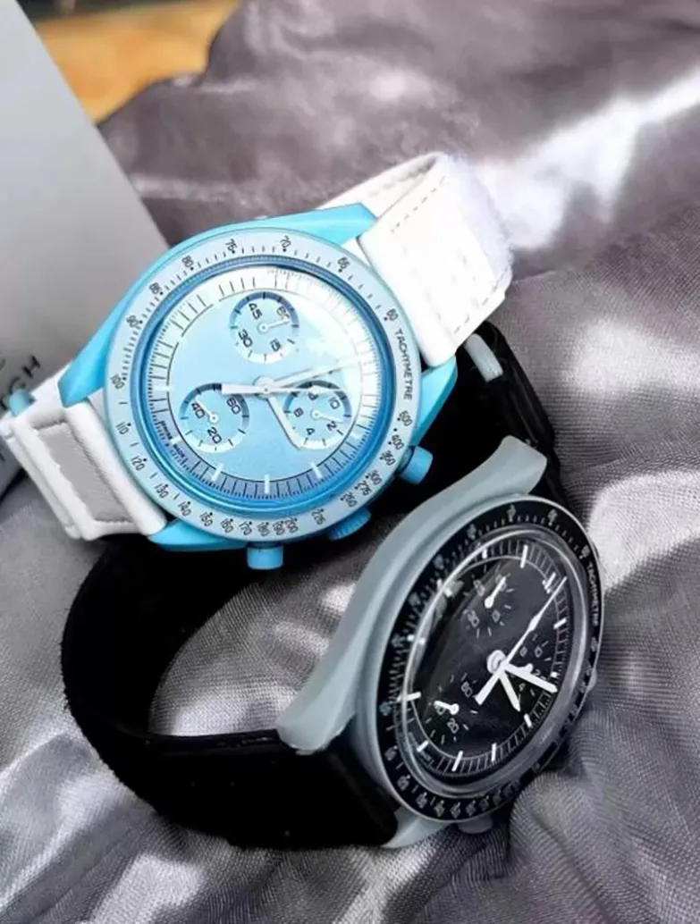 Mission To Jupiter Watch 42mm Bioceramic Moonswatch Swiss Quqrtz Chronograph Mens Watch SO33C100 