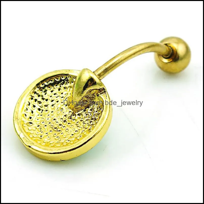Fashion Belly Button Rings Stainless Steel Barbell Enamel Anchor Navel Rings For Men Body Piercing Jewelry