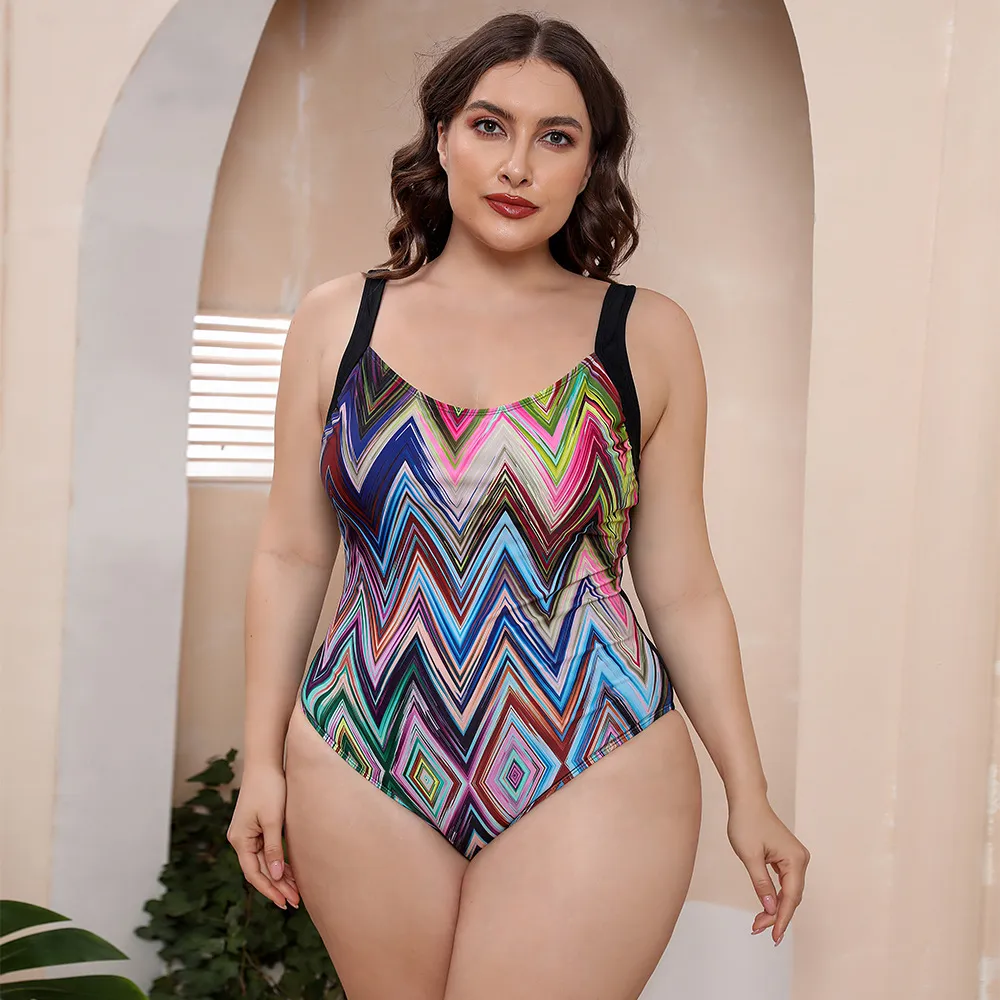 Floral Printed Plus Size Womens Plus Size Underwire Swimsuits