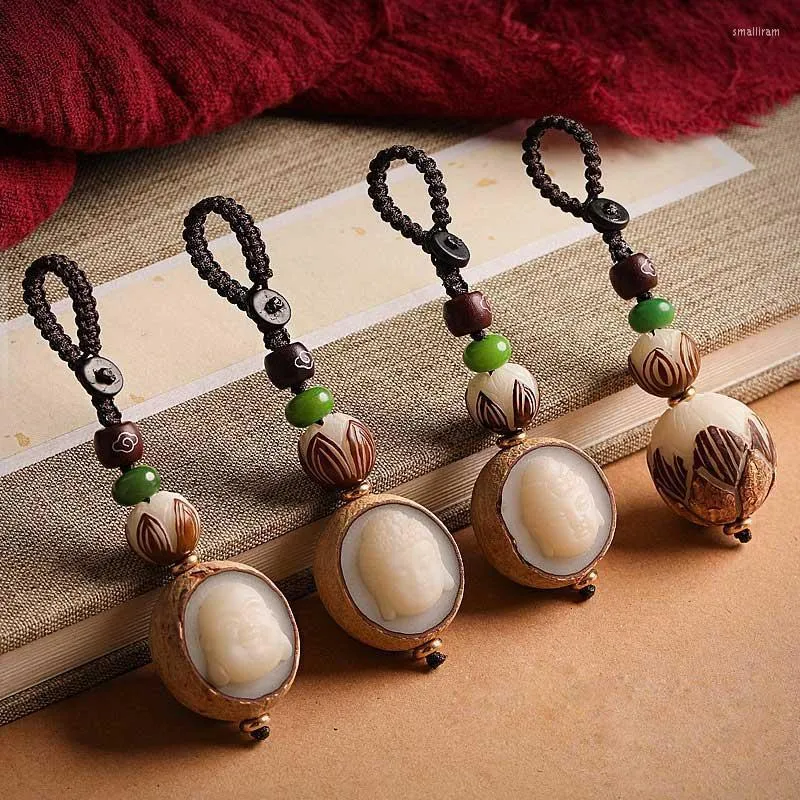 keychains bodhi seed lotus flower key chain strap guanyin maitreya buddhaint ring reing men men yoga jewelry for cars bags keys smal2222