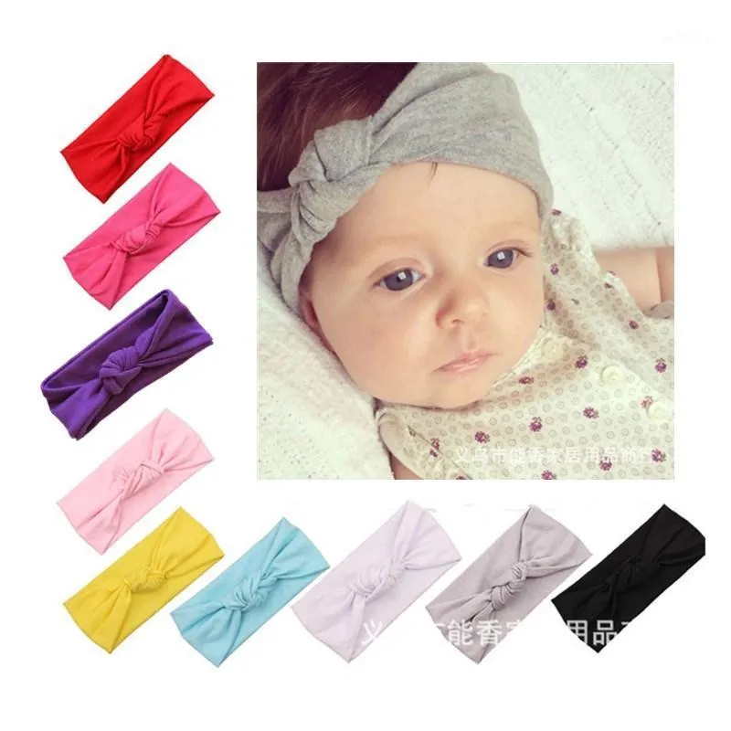 Saç Aksesuarları 0-3 ay doğdu Baby Boy Girl Boy Sevimli Bowknot Knot Pamuk Kafa Band Bearwear Tığ Headwrap Çörekler