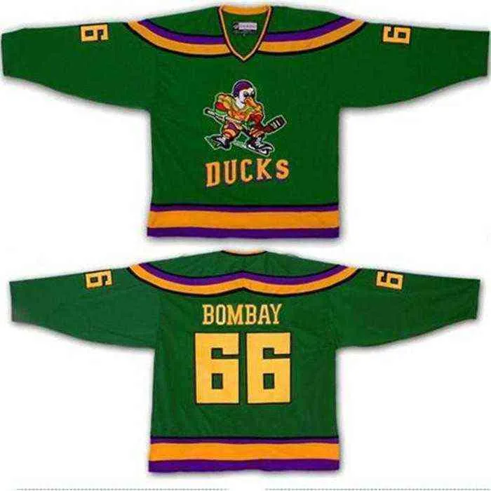 Hockey Jersey movie hockey suit game Vintage Jersey duckling 96 99 66 44 33 21 duck cartoon long sleeve cotton T-shirt Hockey Wears