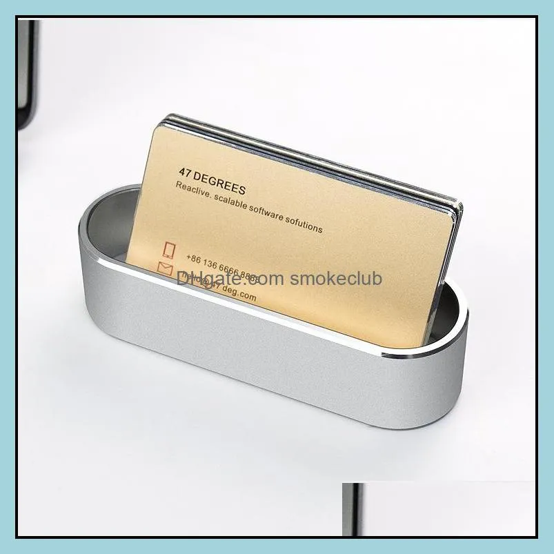 Metal Card Holder Box Aluminum Display Stand for Id,Debit,Business,Name,Gift Cards Desktop Organizer Container Case GWB14248