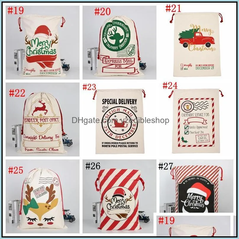 santa sacks monogrammable christmas gift bags santasack drawstring bag santaclaus deer 33 designs bulk in stock yw244-wll