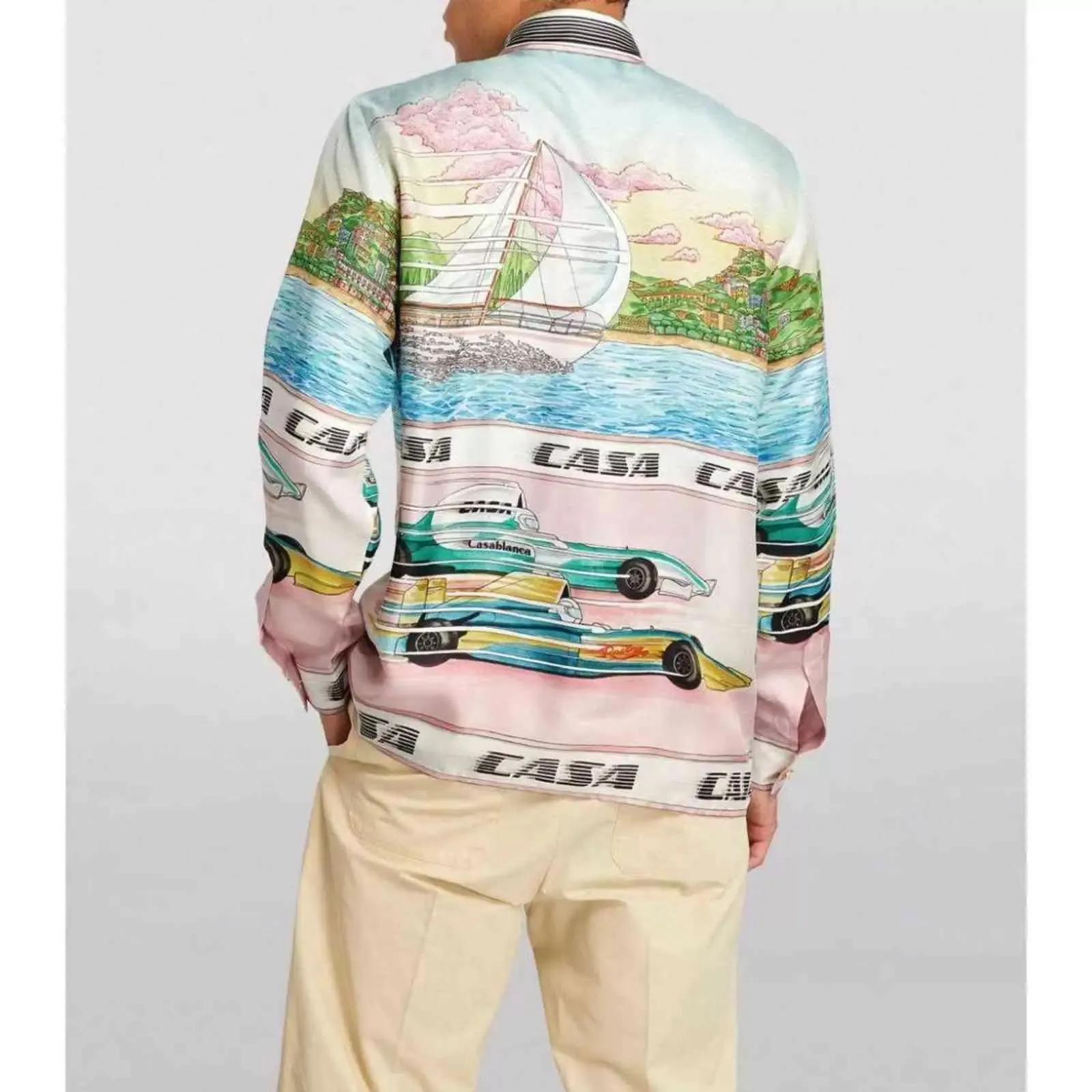 Maglietta da uomo firmata Moda Tiger Lettera Casablanca camicia da bowling in seta di lusso Pantaloncini casual da uomo Camicie da donna Abito manica corta slim fit M-3XL