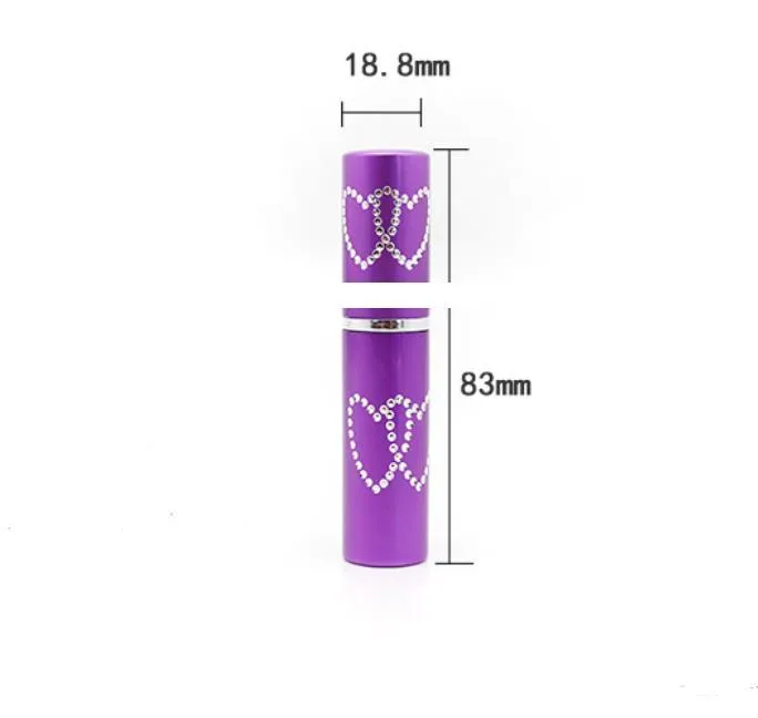 5ml Refillable Aluminum Perfume Atomizer Bottles Portable Liquid Container Cosmetics Mini Double Heart Spray Empty Bottle Travel SN6111