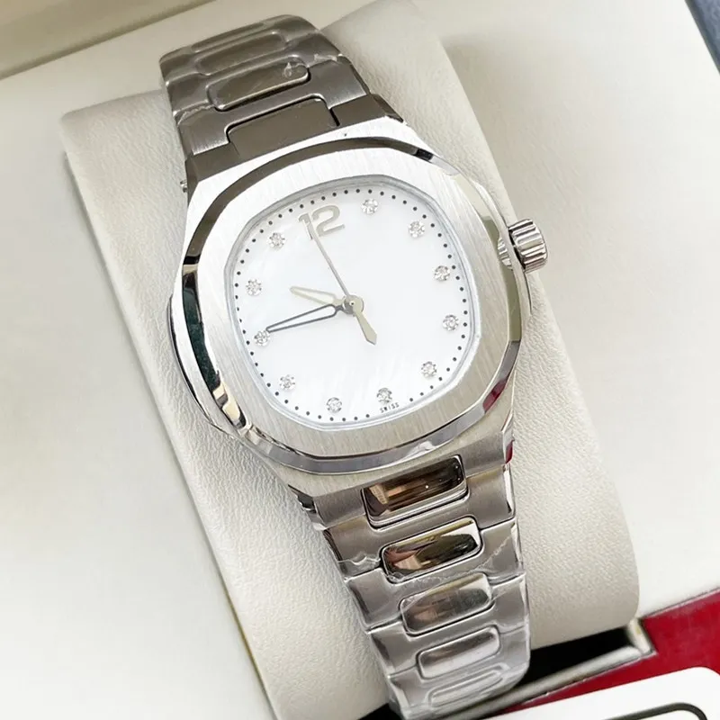 Högkvalitativ kvinnors automatiska maskin Watch Fashion 35mm rostfritt stål Dial Rem Vattenbeständig personlighet Girls Diamond Designer Watch Watches PP7118