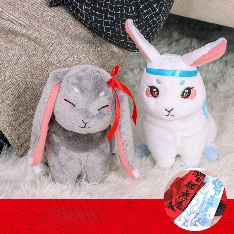 Mo dao zu shi plysch doll anime peluche kawaii kanin fylld djur wei wu xian lan wang ji husdjur fyllda leksaker barn gåvor mjuk leksak 220721