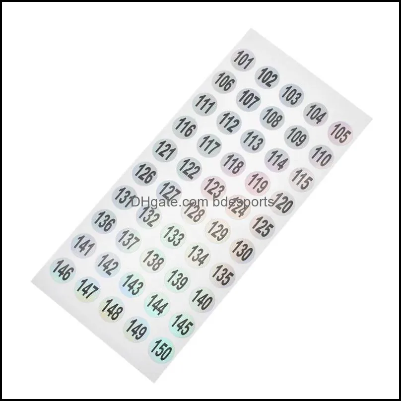 Waterproof 1-200 Laser Number Label Stickers For DIY Craft Self Adhesive Tags Sticker Home School Office Decoration
