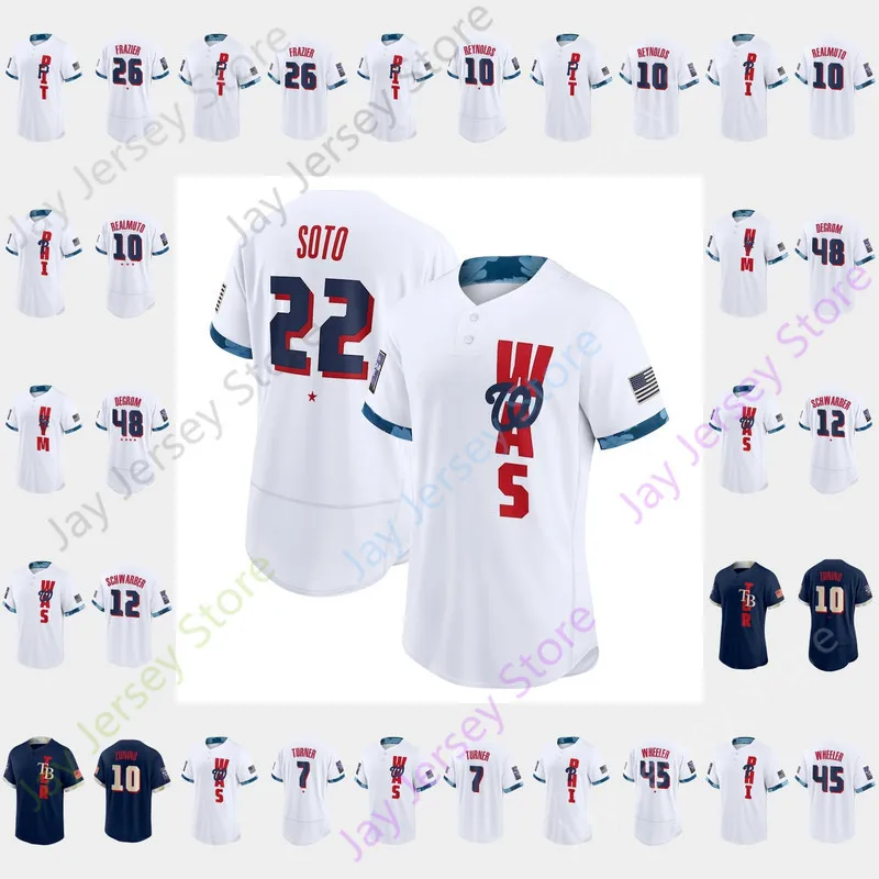 Camiseta All-Star 2021 Adam Frazier Bryan Reynolds J.T. Realmuto Jacob deGrom Juan Soto Kyle Schwarber Mike Zunino Trea Turner Zack Wheeler