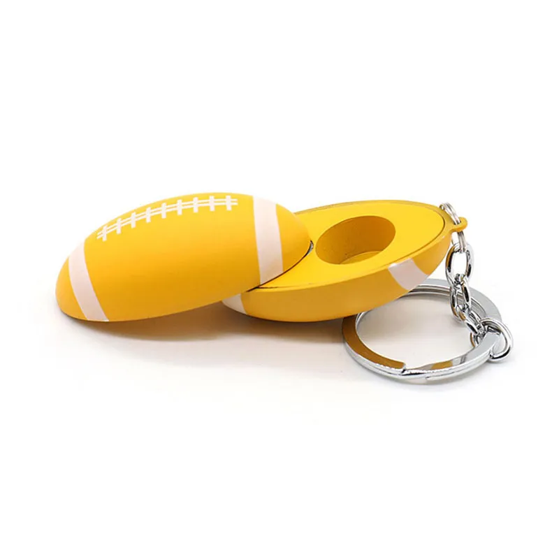 50mm Mini Football en alliage de zinc Pipes avec porte-clés Portable Pipe à fumée en métal Creative Herb Porte-cigarette Tabac Fumée Embouchure Cadeau d'anniversaire ZL1157