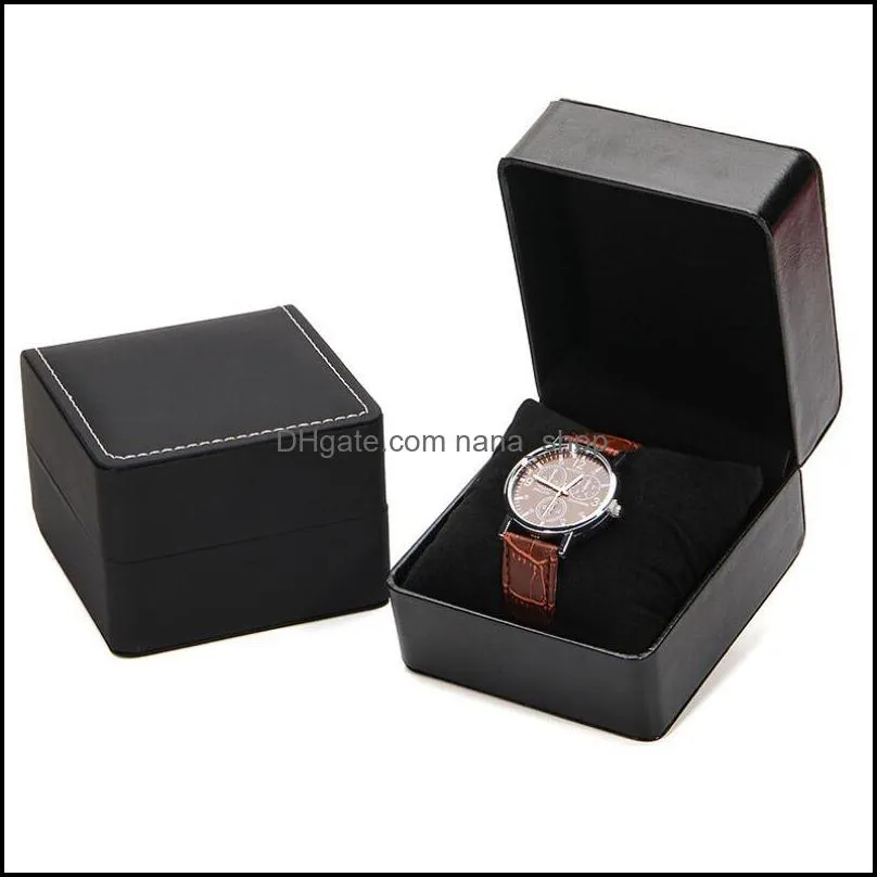 fashion high-end european men pu leather packaging watch cases display box mechanical watches storage gift box