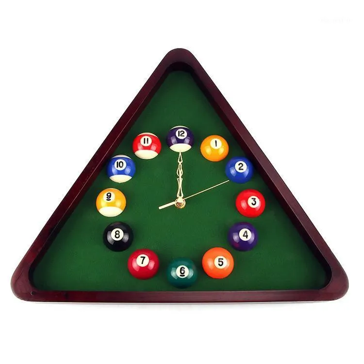 Wall Clocks Billiard Clock Snooker Black 8 Room High-grade Resin Wooden Ball