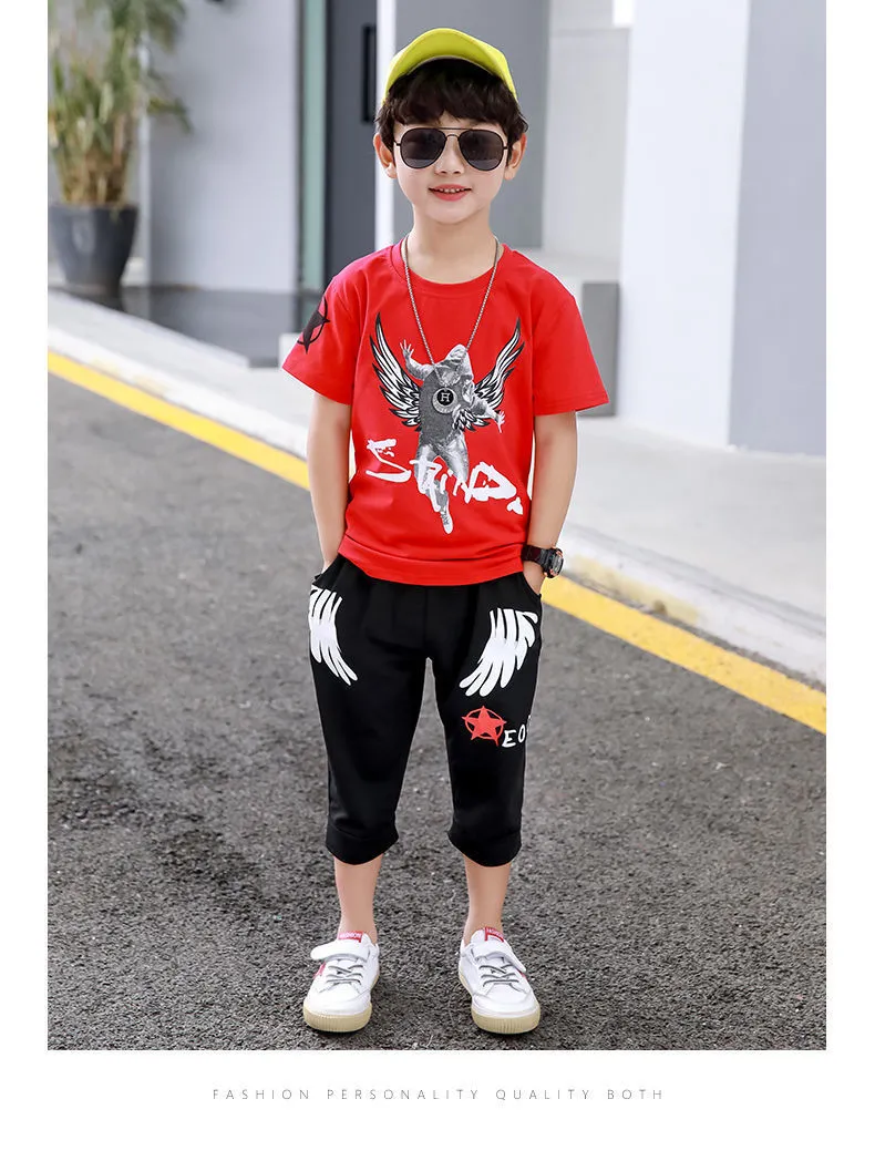 Bulk-buy Children′s Home Wear Summer Boy Short Sleeve Baby Pajamas