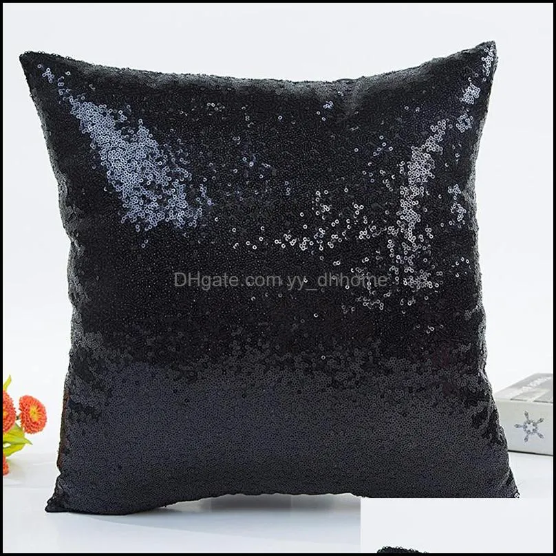 pillow case home print throw sofa cushion cover solid pillowcase sequin glitter home sofa bed car magic mermaid pillow case wq284